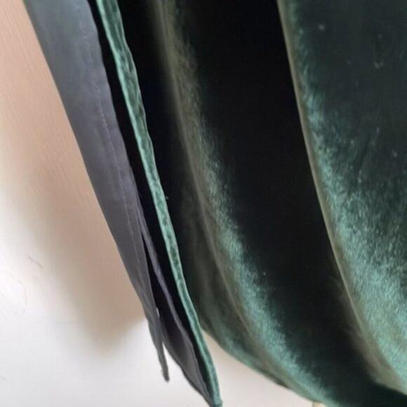 Helmut Lang Satin paneled velvet dress forest green size 4 - Picture 10 of 12